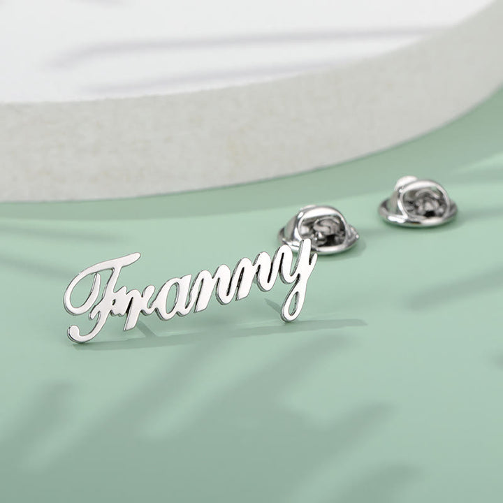 Broche personnalisée avec votre nom, accessoires de costume en acier inoxydable
