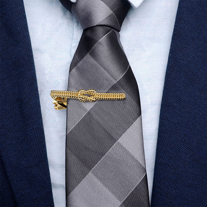 Pince à cravate à motif torsadé pour costume quotidien