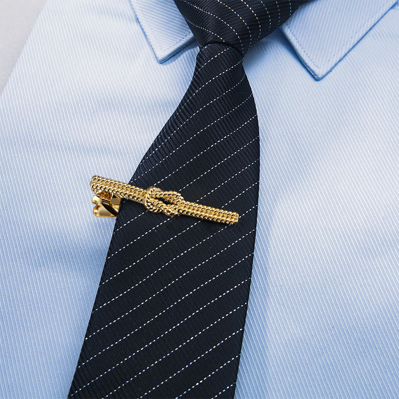 Pince à cravate à motif torsadé pour costume quotidien
