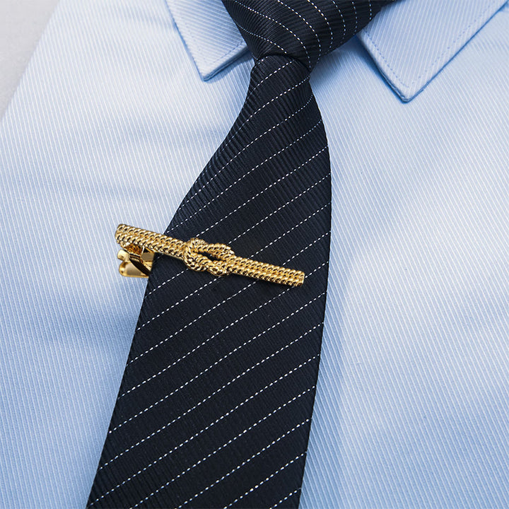 Pince à cravate à motif torsadé pour costume quotidien