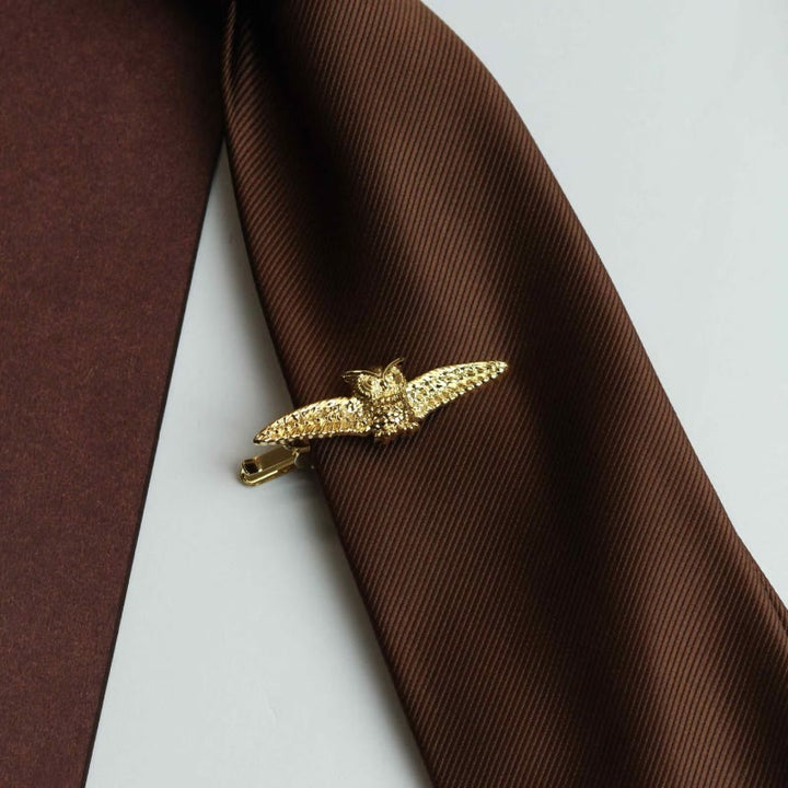 Pince à cravate hibou volant doré pour homme - image 2