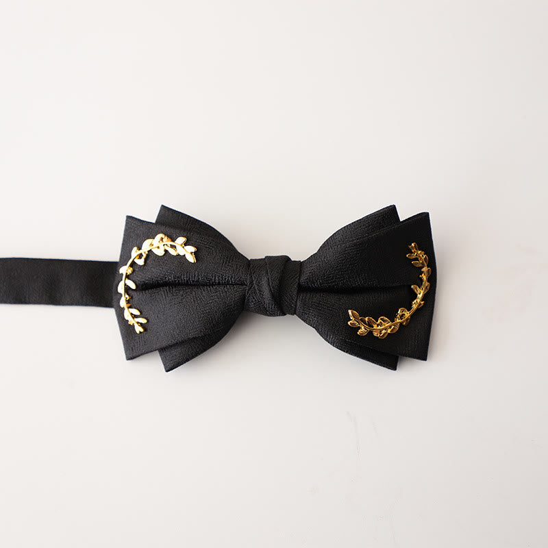 Nœud papillon double épaisseur à bretelles réglables en jacquard Golden Vine