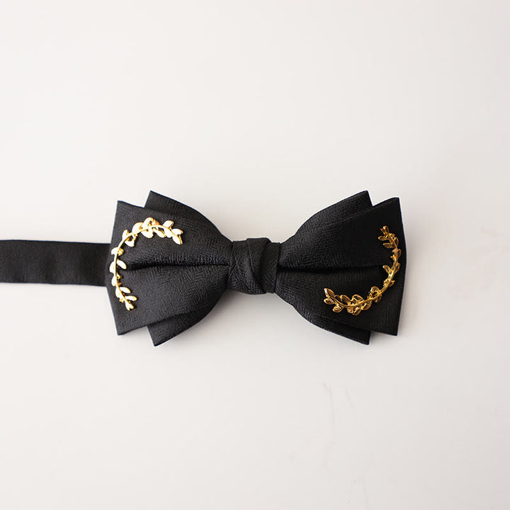 Nœud papillon double épaisseur à bretelles réglables en jacquard Golden Vine