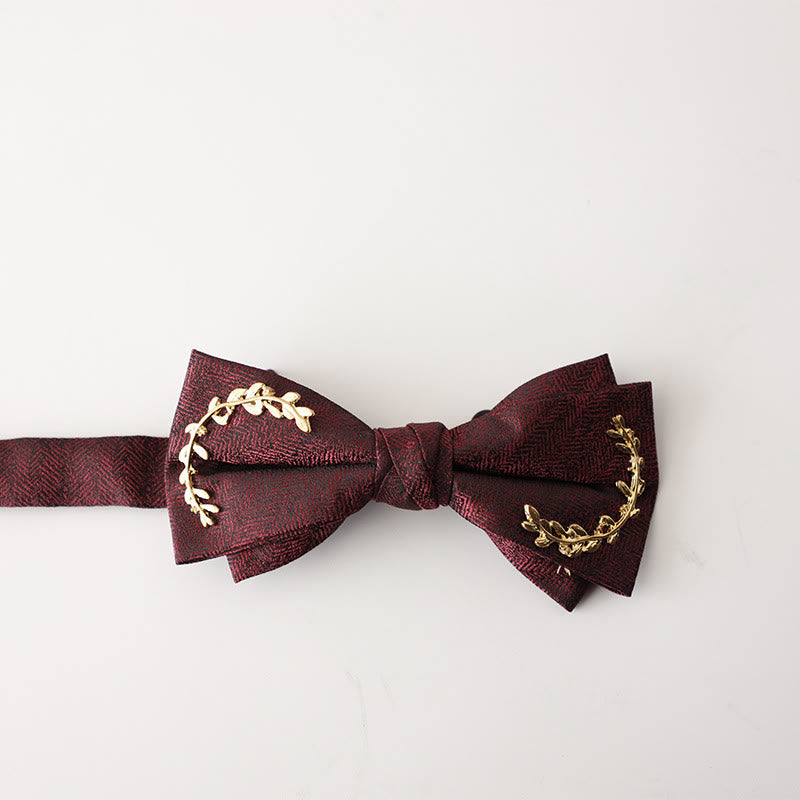Nœud papillon double épaisseur à bretelles réglables en jacquard Golden Vine
