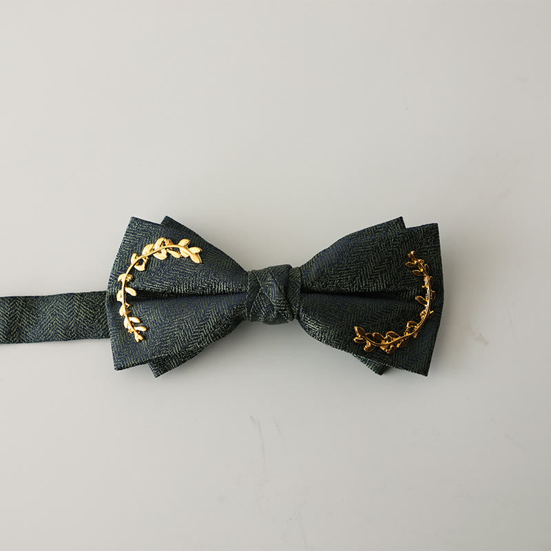 Nœud papillon double épaisseur à bretelles réglables en jacquard Golden Vine