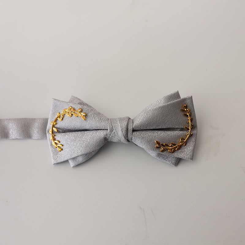Nœud papillon double épaisseur à bretelles réglables en jacquard Golden Vine
