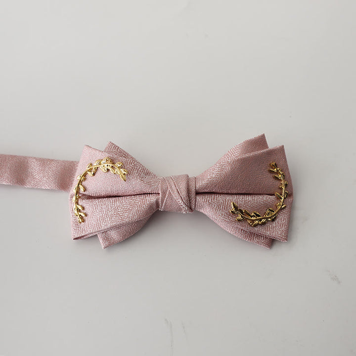 Nœud papillon double épaisseur à bretelles réglables en jacquard Golden Vine