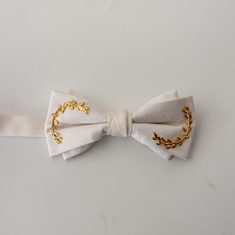 Nœud papillon double épaisseur à bretelles réglables en jacquard Golden Vine