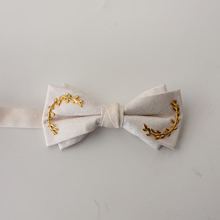 Nœud papillon double épaisseur à bretelles réglables en jacquard Golden Vine