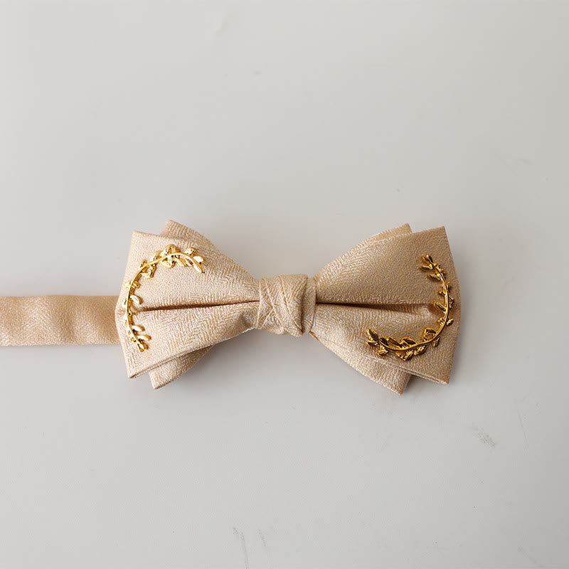 Nœud papillon double épaisseur à bretelles réglables en jacquard Golden Vine