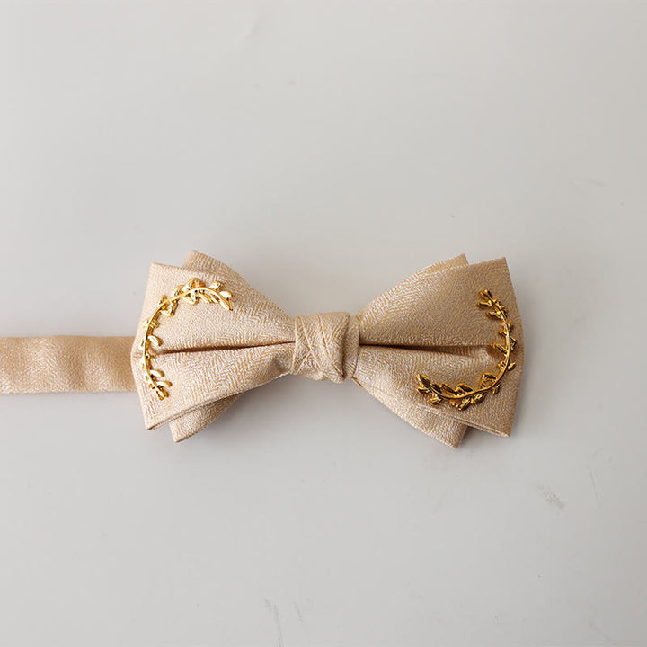 Nœud papillon double épaisseur à bretelles réglables en jacquard Golden Vine