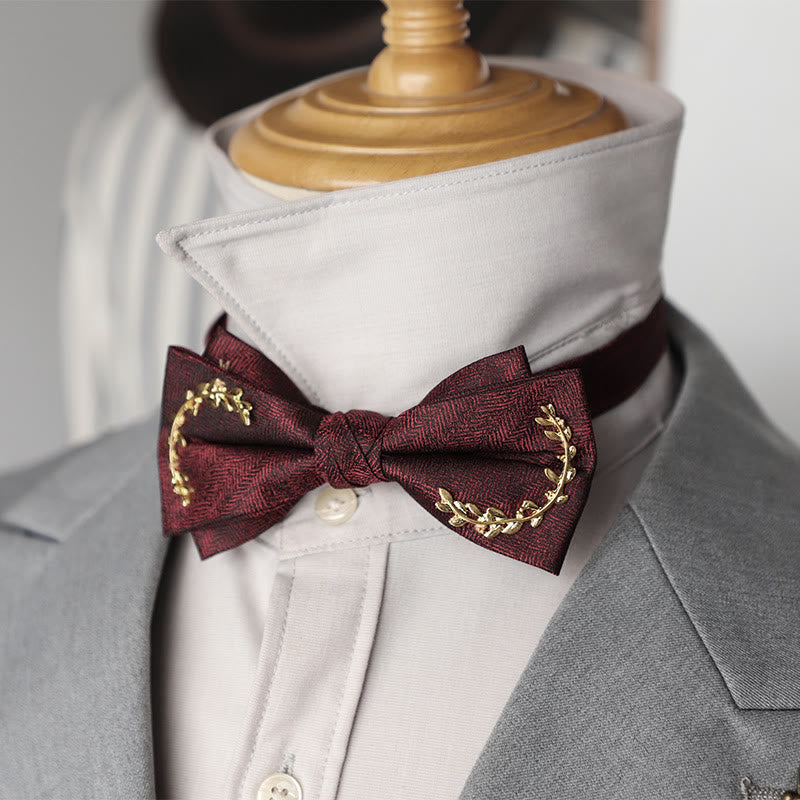 Nœud papillon double épaisseur à bretelles réglables en jacquard Golden Vine