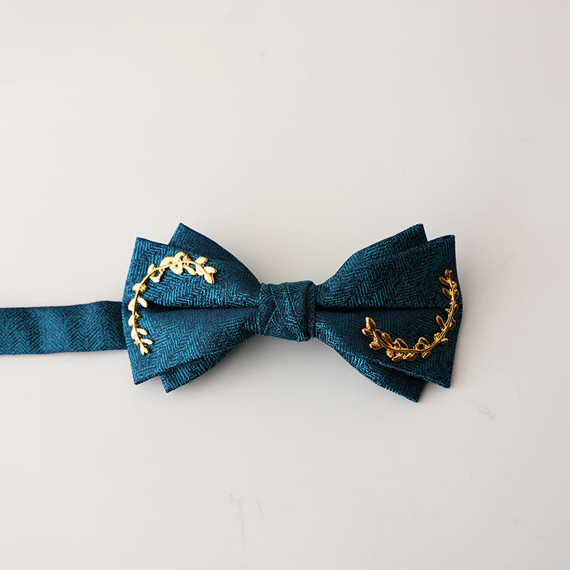 Nœud papillon double épaisseur à bretelles réglables en jacquard Golden Vine