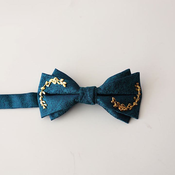Nœud papillon double épaisseur à bretelles réglables en jacquard Golden Vine