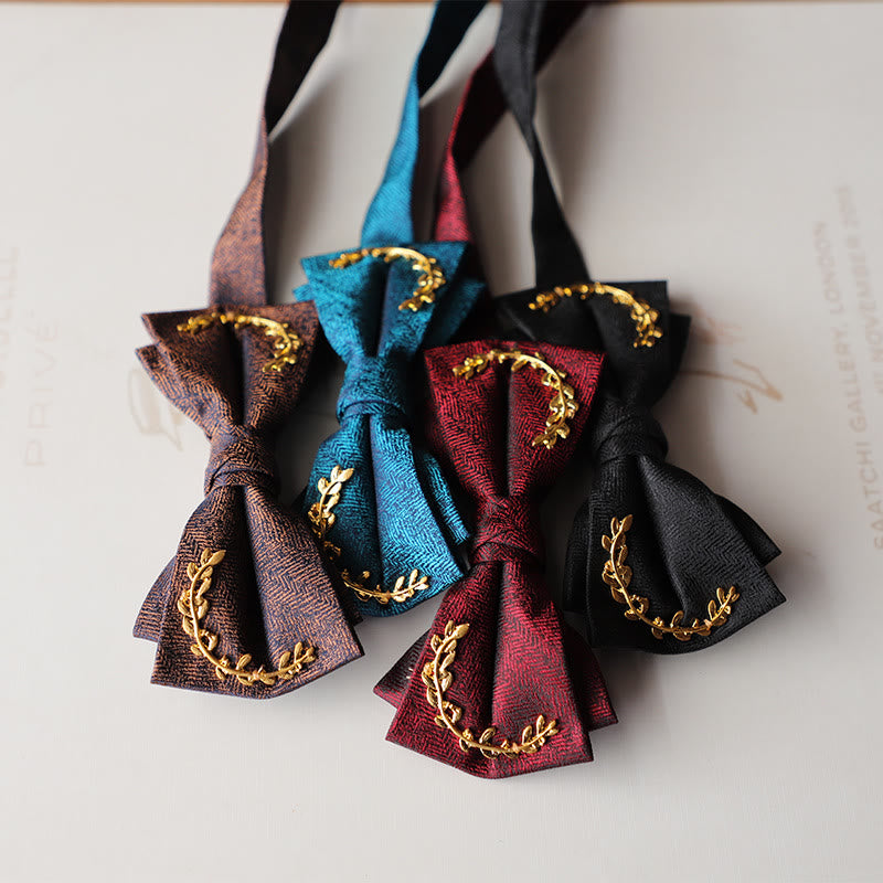Nœud papillon double épaisseur à bretelles réglables en jacquard Golden Vine