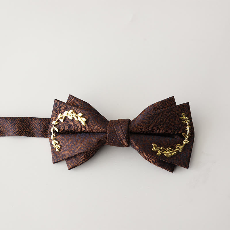 Nœud papillon double épaisseur à bretelles réglables en jacquard Golden Vine