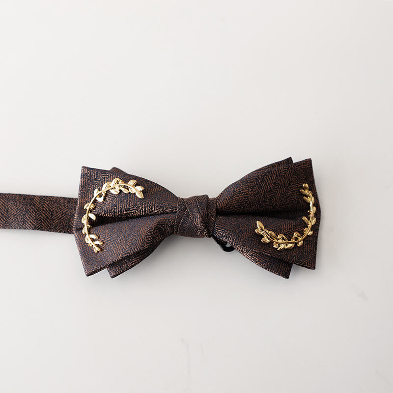 Nœud papillon double épaisseur à bretelles réglables en jacquard Golden Vine