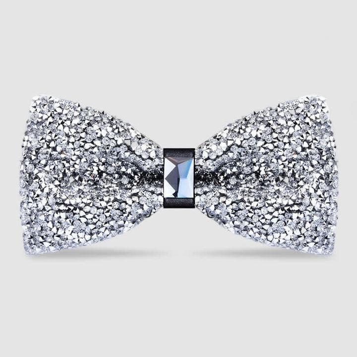 Nœud papillon décontracté à strass en cristal pour homme