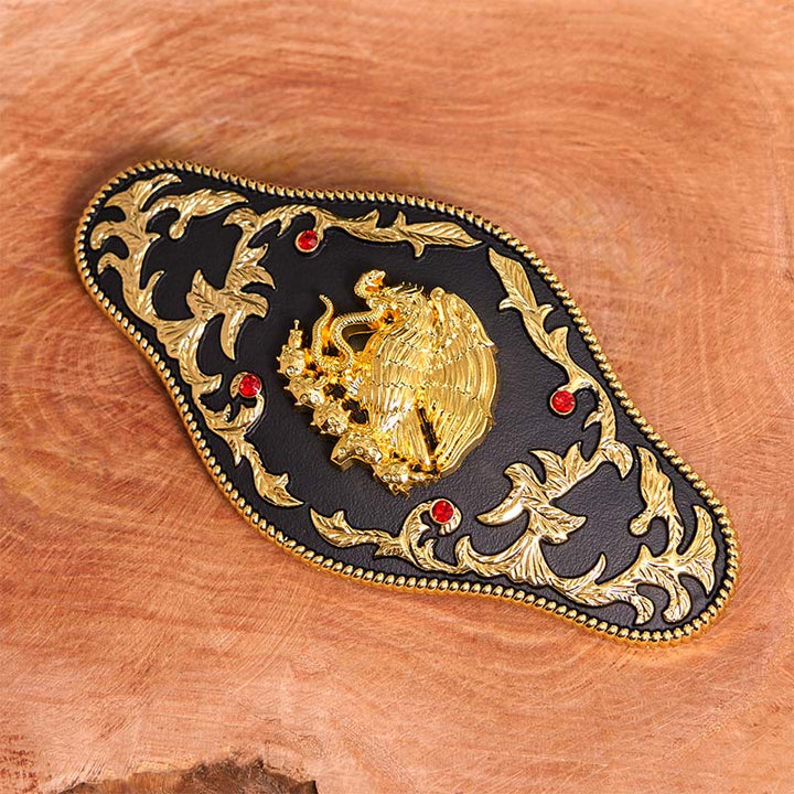 Boucle de ceinture en cuir DIY « Aigle attrapant des serpents »