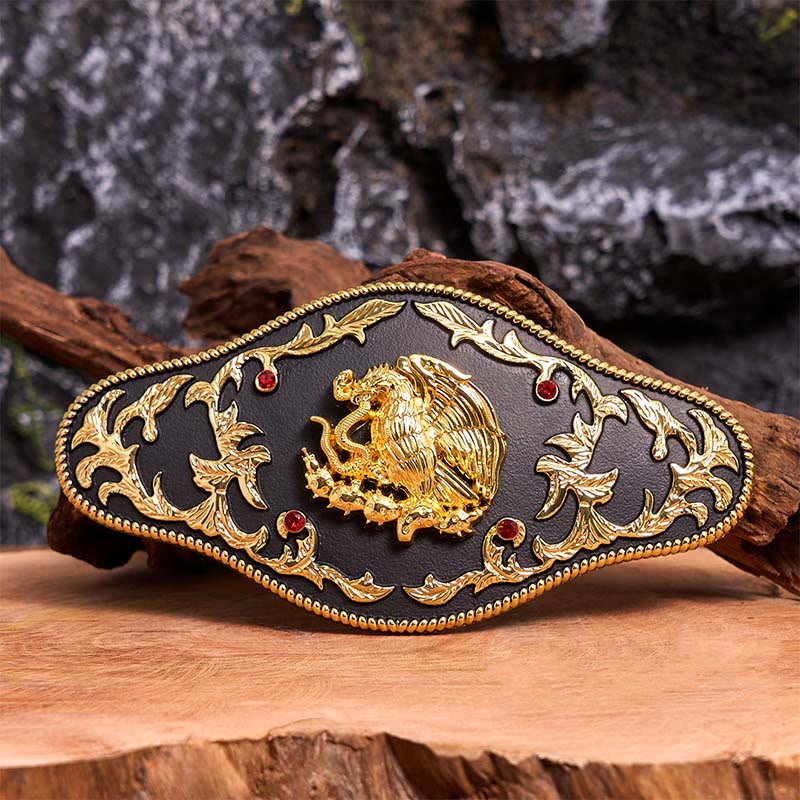 Boucle de ceinture en cuir DIY « Aigle attrapant des serpents » - Aigle attrapant des serpents - Sans ceinture - Ceinture non incluse - image 1