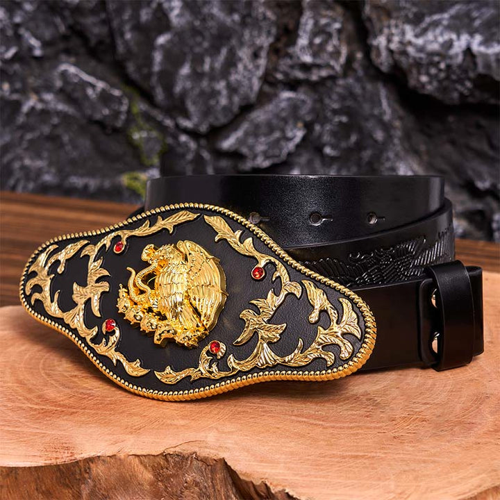 Boucle de ceinture en cuir DIY « Aigle attrapant des serpents »