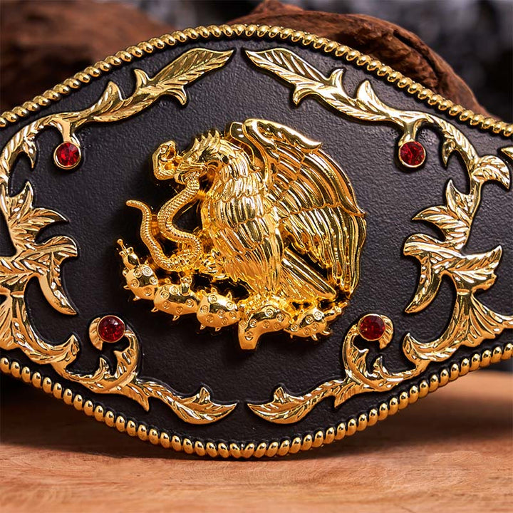 Boucle de ceinture en cuir DIY « Aigle attrapant des serpents »