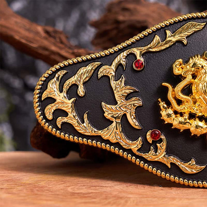 Boucle de ceinture en cuir DIY « Aigle attrapant des serpents »