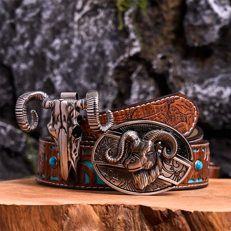 Ensemble de boucles de ceinture, couteau caché, crâne, mouton, pendentif, bricolage