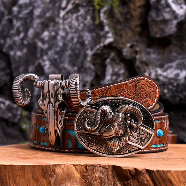 Ensemble de boucles de ceinture, couteau caché, crâne, mouton, pendentif, bricolage