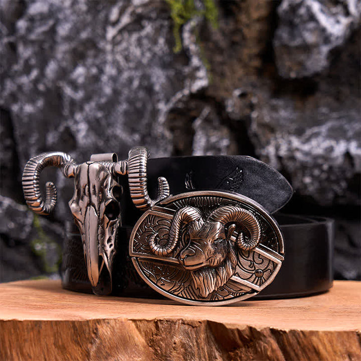 Ensemble de boucles de ceinture, couteau caché, crâne, mouton, pendentif, bricolage