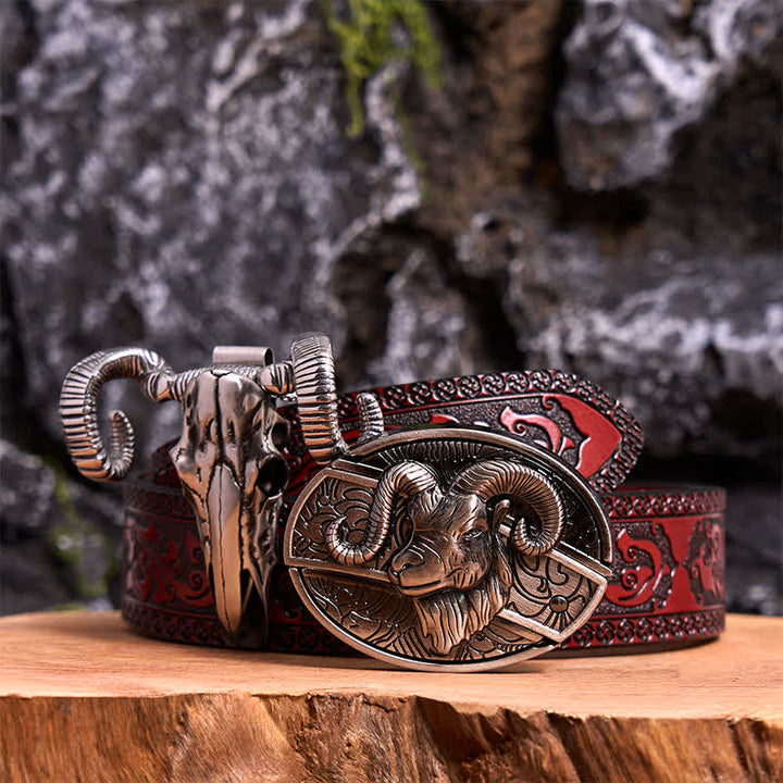 Ensemble de boucles de ceinture, couteau caché, crâne, mouton, pendentif, bricolage