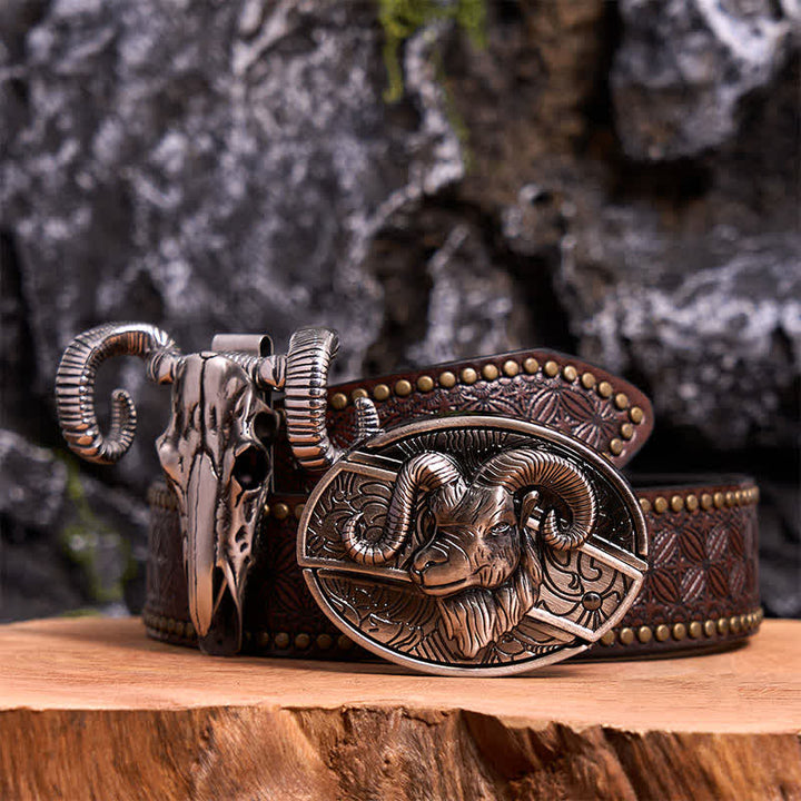 Ensemble de boucles de ceinture, couteau caché, crâne, mouton, pendentif, bricolage