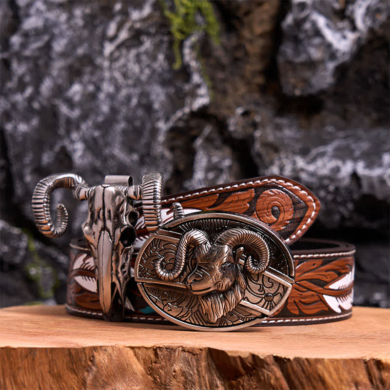 Ensemble de boucles de ceinture, couteau caché, crâne, mouton, pendentif, bricolage