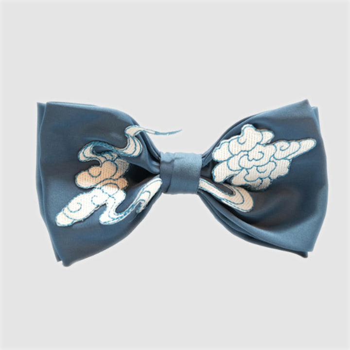 Nœud papillon double épaisseur bleu et blanc pour homme