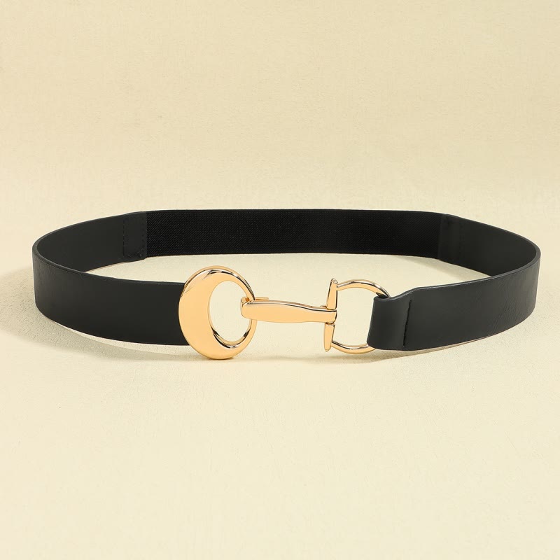 Ceinture en cuir simple pour femme avec boucle en fer à cheval