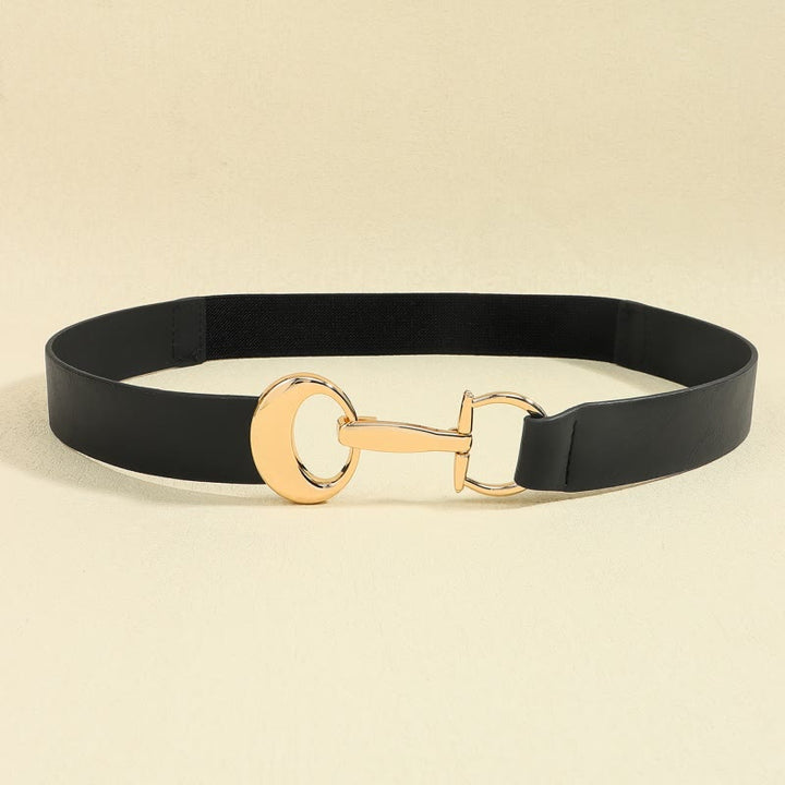 Ceinture en cuir simple pour femme avec boucle en fer à cheval