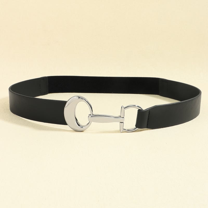 Ceinture en cuir simple pour femme avec boucle en fer à cheval