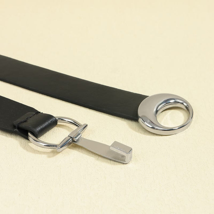 Ceinture en cuir simple pour femme avec boucle en fer à cheval