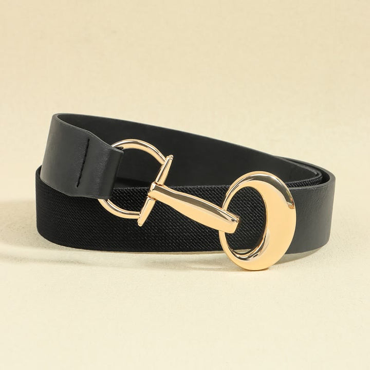 Ceinture en cuir simple pour femme avec boucle en fer à cheval