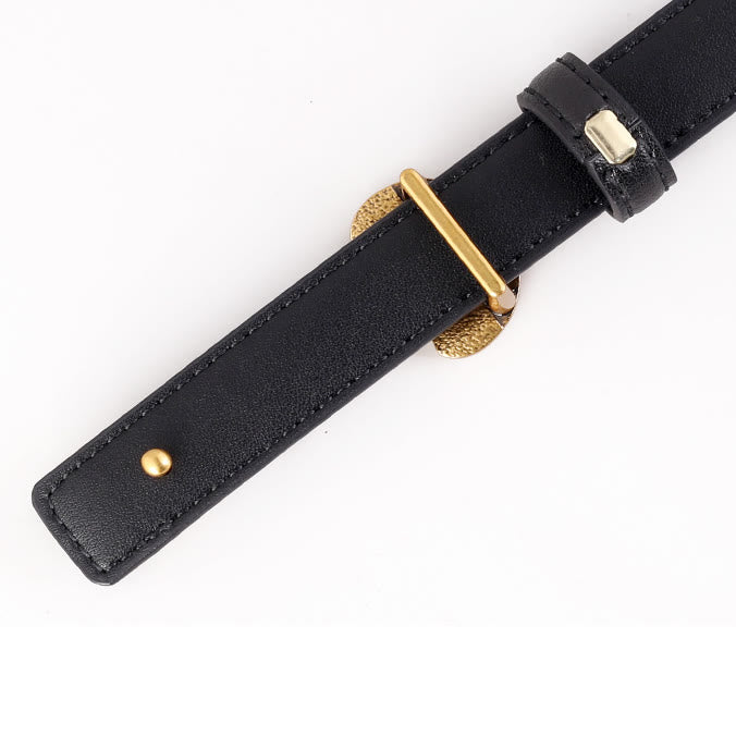 Ceinture fine en cuir avec boucle en fer à cheval pour femme