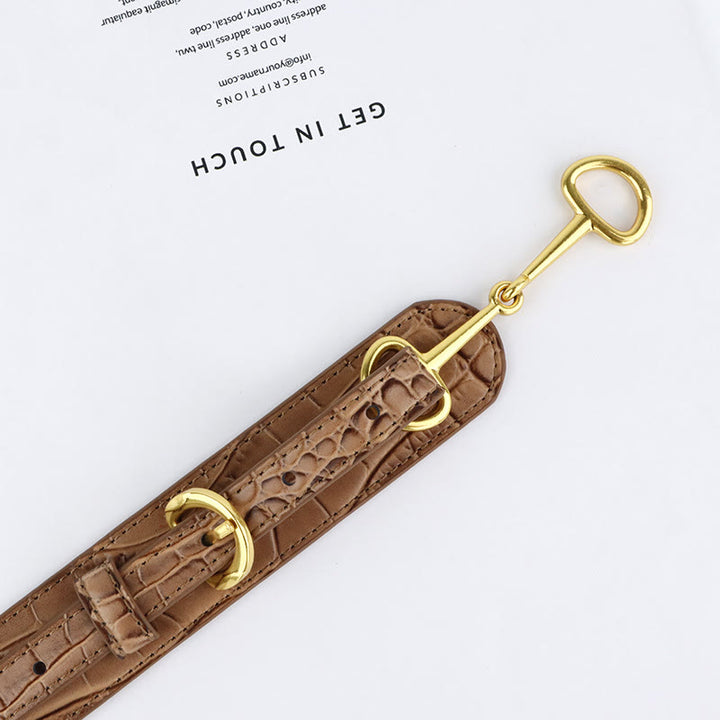 Ceinture à mors à motif crocodile vintage - image 3
