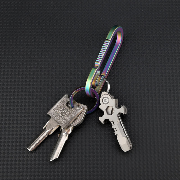Porte-clés mini couteau pliant multifonctionnel en titane Cross