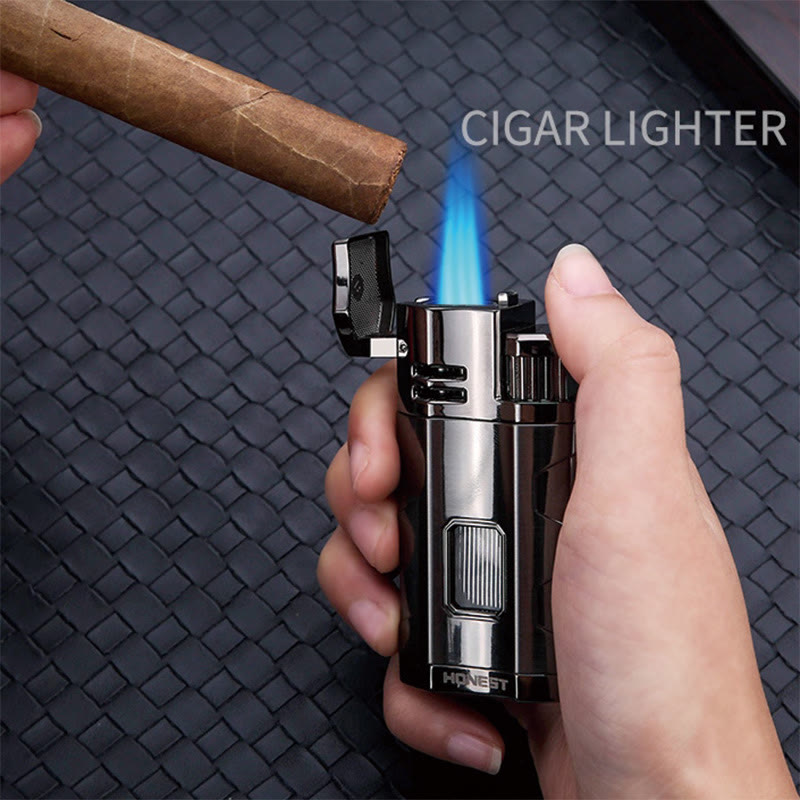 Briquet portable à triple brûleur avec coupe-cigare