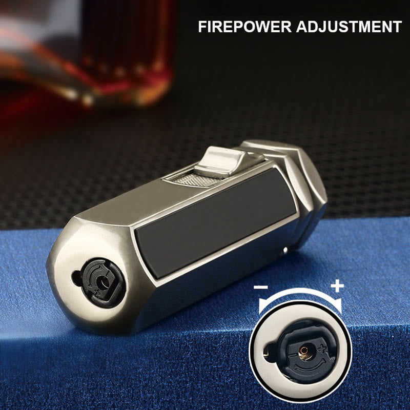 Briquet De Bureau Décoratif En Métal – Rechargeable, Allumage Par Poussée, 4 Flammes, Butane (non Inclus) – Idéal Maison, Bureau, Cadeau - 7