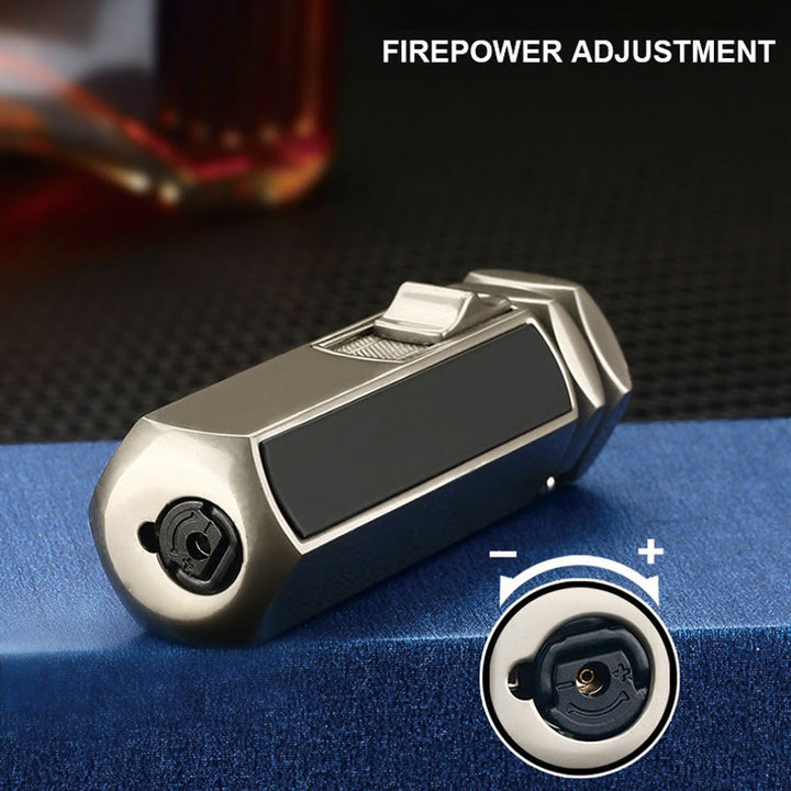 Briquet à quatre flammes rechargeable au butane, quatre brûleurs