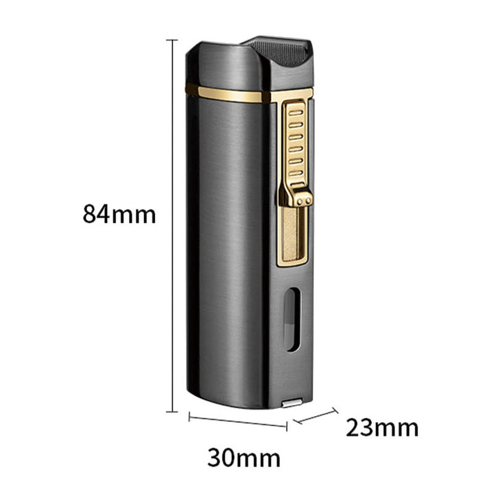 Briquet coupe-vent triple brûleur avec coupe-cigare pliable