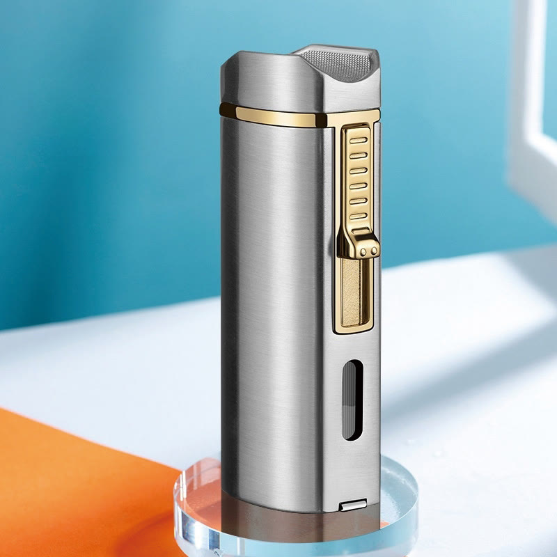 Briquet coupe-vent triple brûleur avec coupe-cigare pliable