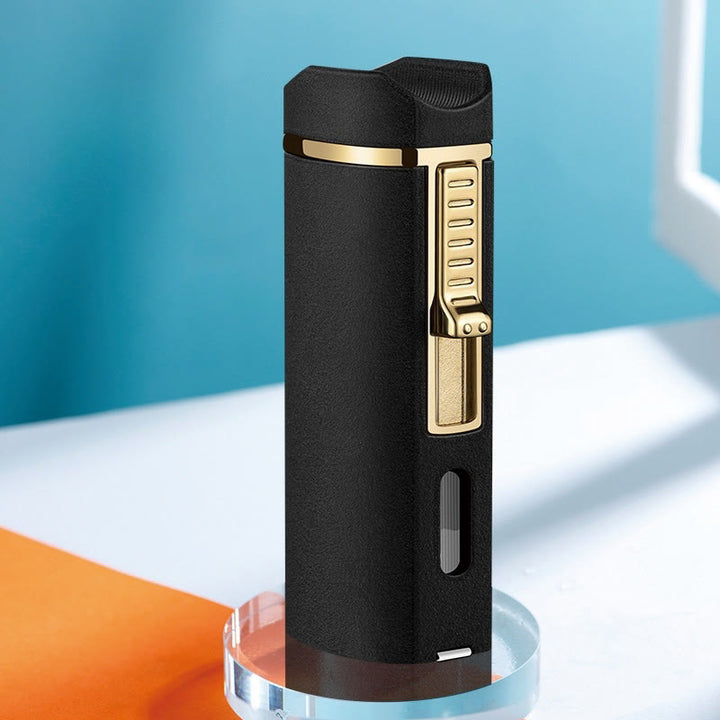 Briquet coupe-vent triple brûleur avec coupe-cigare pliable