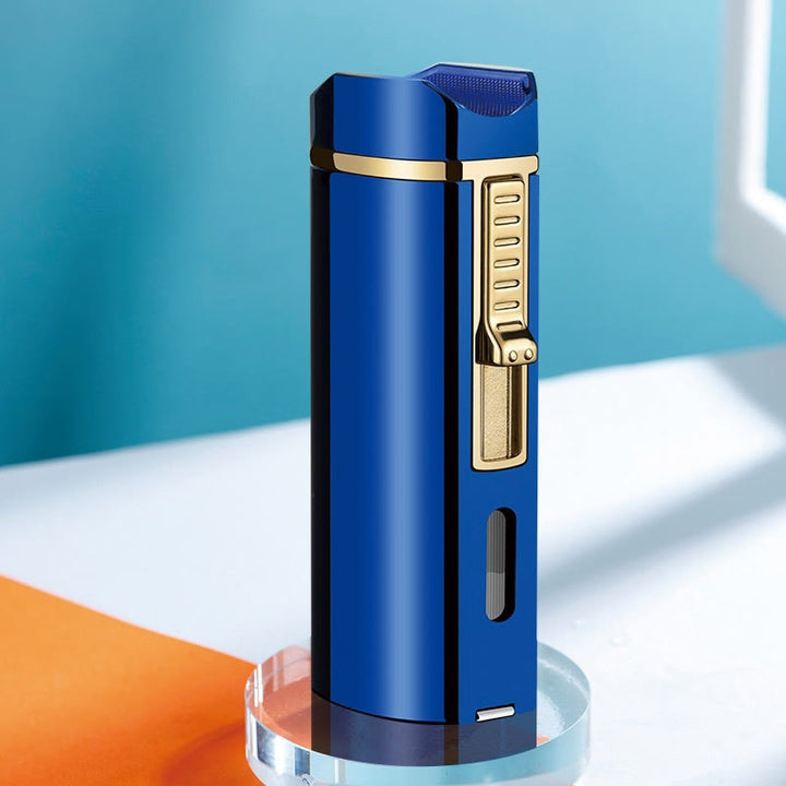 Briquet coupe-vent triple brûleur avec coupe-cigare pliable