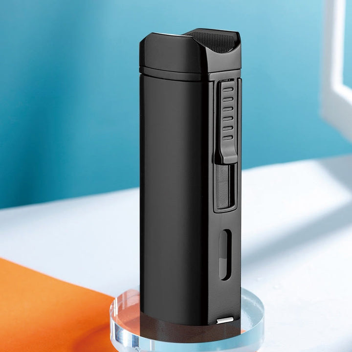 Briquet coupe-vent triple brûleur avec coupe-cigare pliable